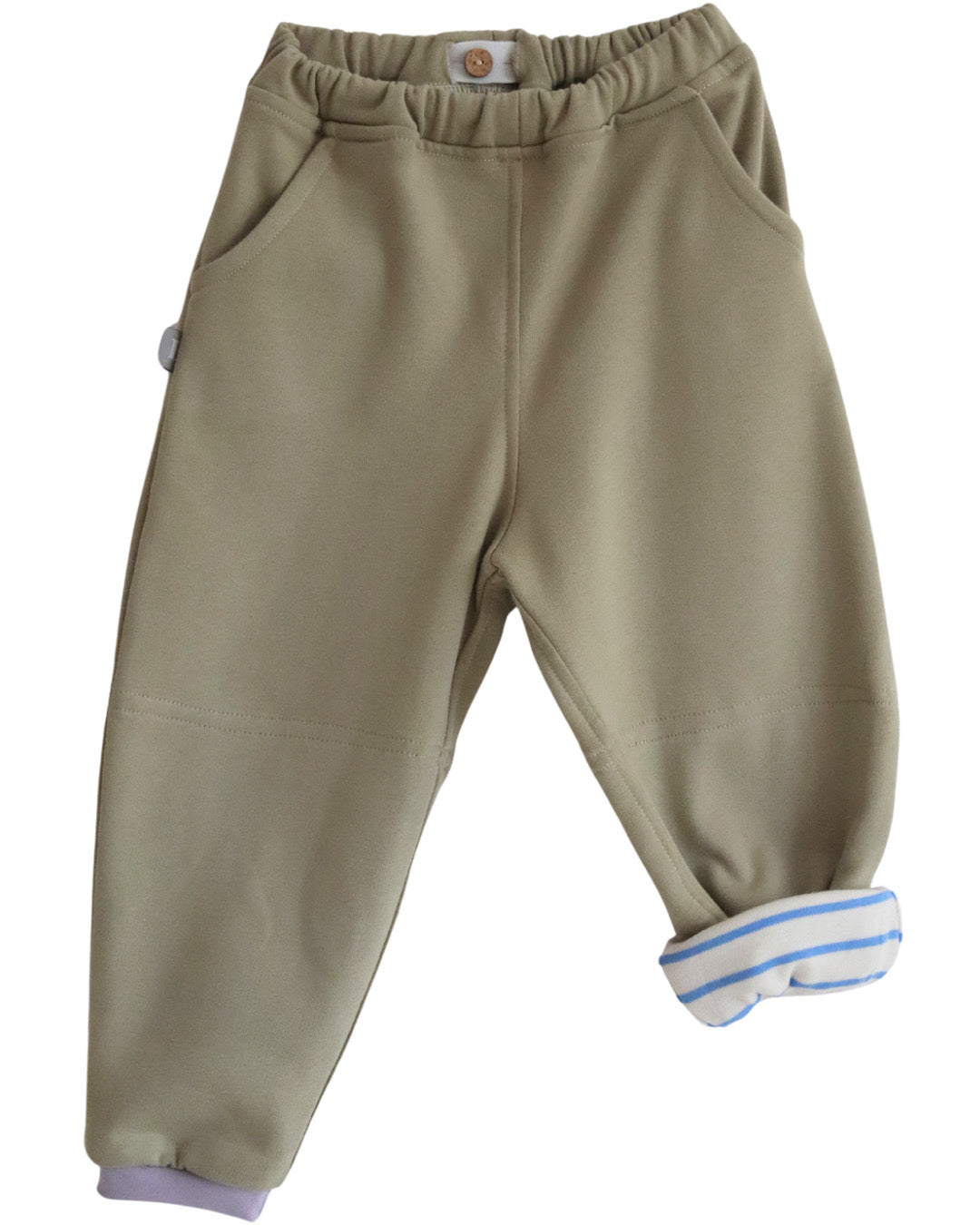 faire mitwachsende Kinderhose Kuschelsweat Pistazie Wolke| BARNBUX