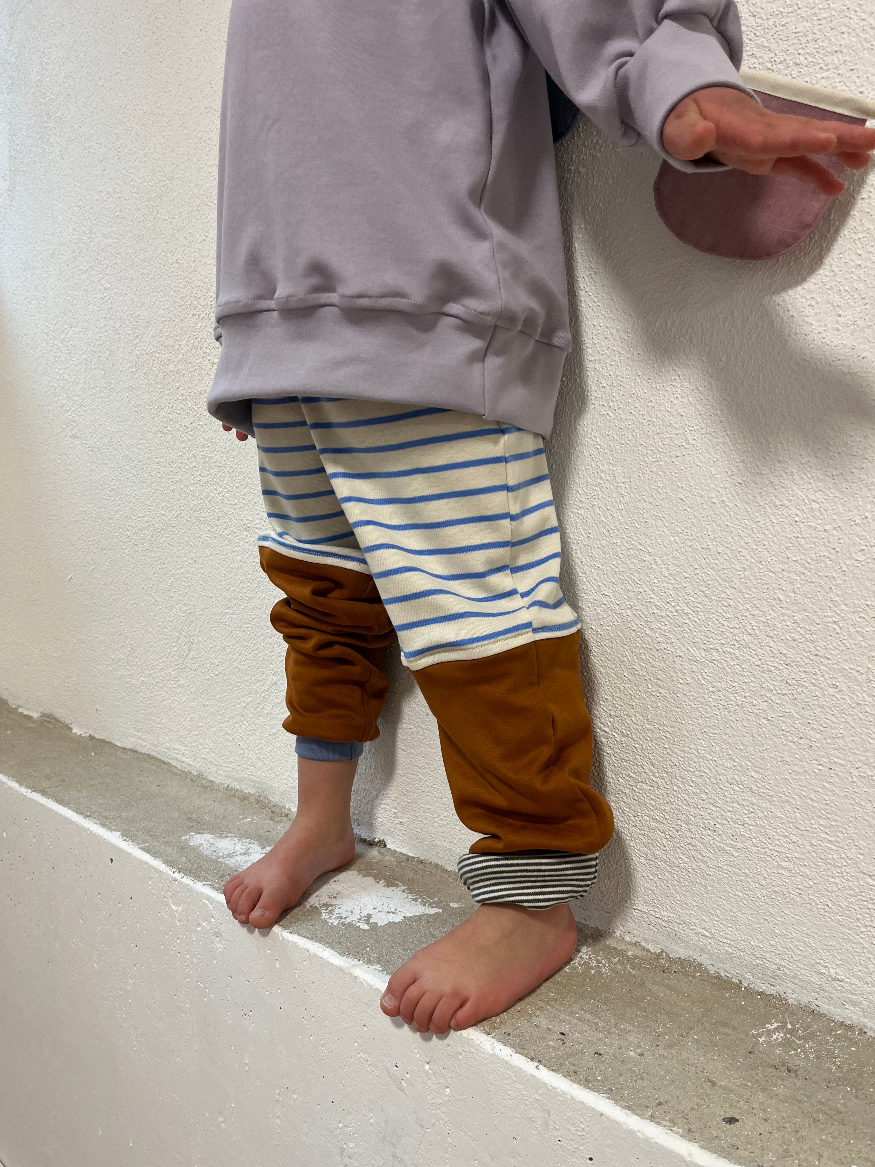 mitwachsende Kinderhose Colorblock Wolke Rost| BARNBUX