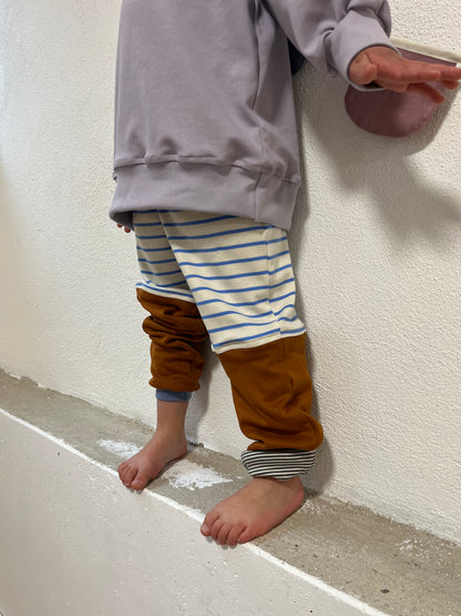 mitwachsende Kinderhose Colorblock Wolke Rost| BARNBUX