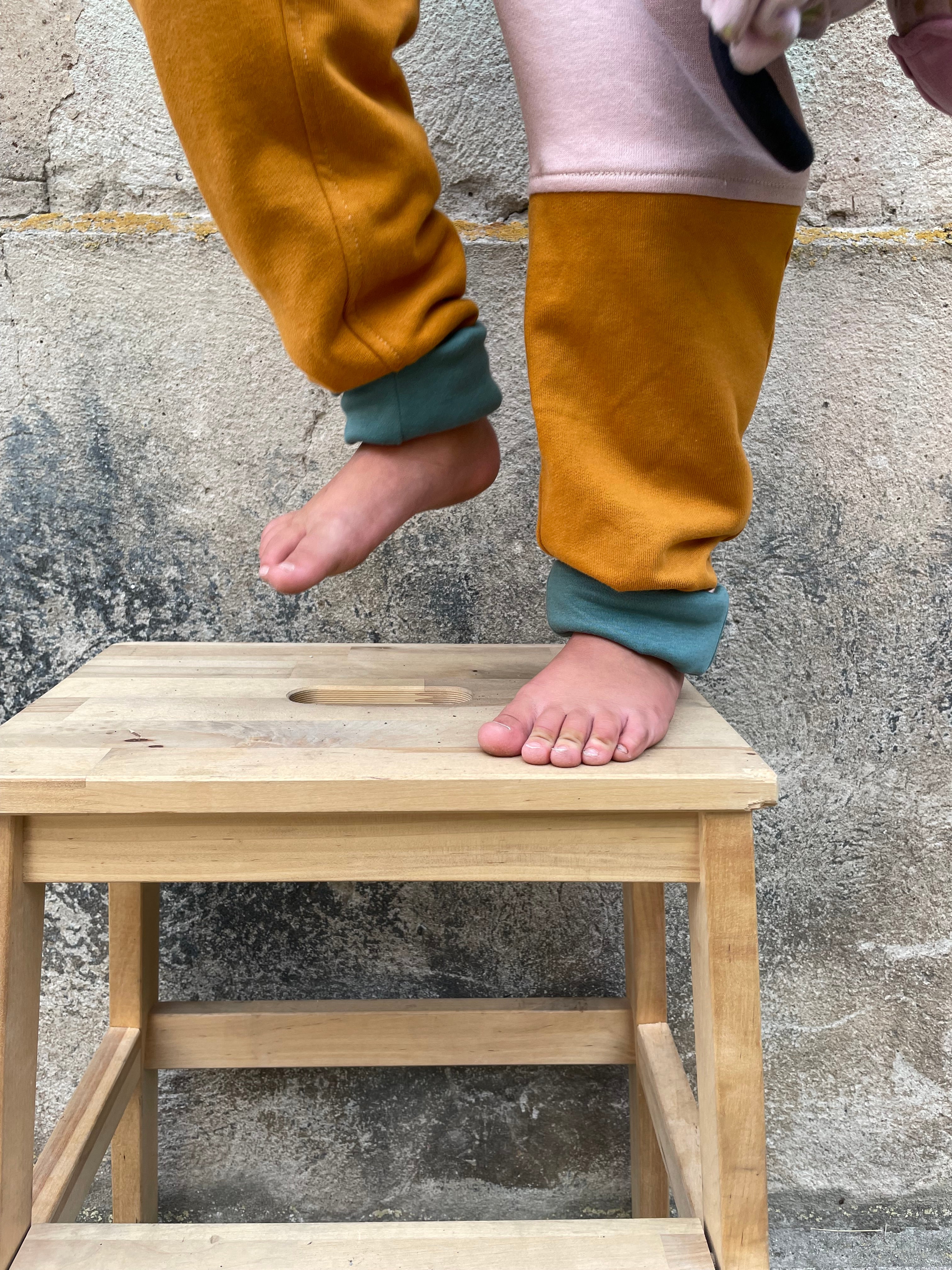 BARNBUX mitwachsende Kinderhose Kuschelsweat Altrosa Kupfer