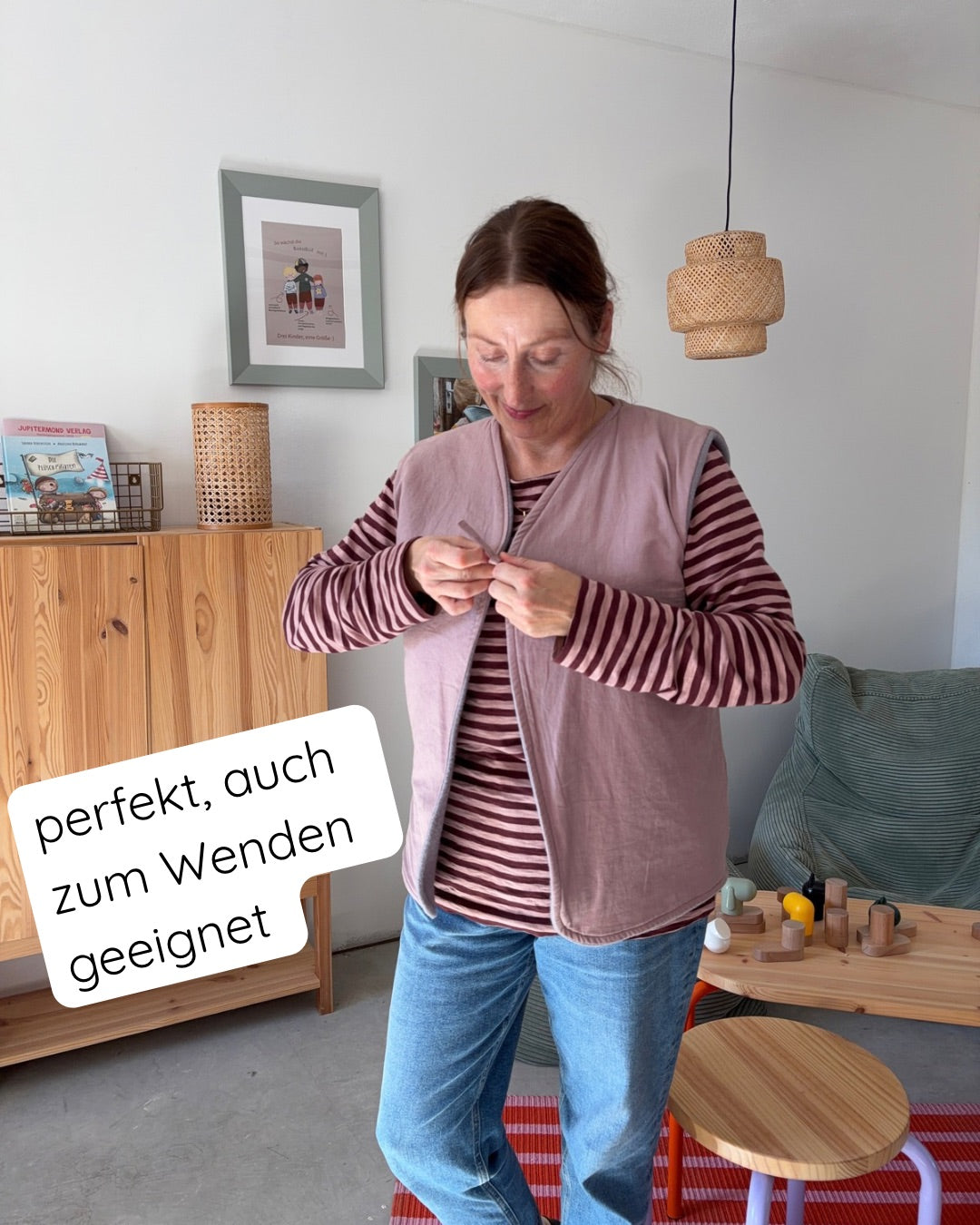 Wendeweste Erwachsene Wollwalk zum Wenden barnbux 